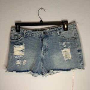 Ripped Denim Shorts